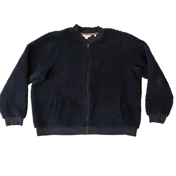 Boden Jackets & Blazers - Boden Women's Long Sleeve Teddy Bomber Full Zip Jacket SV3 Navy Blue XL